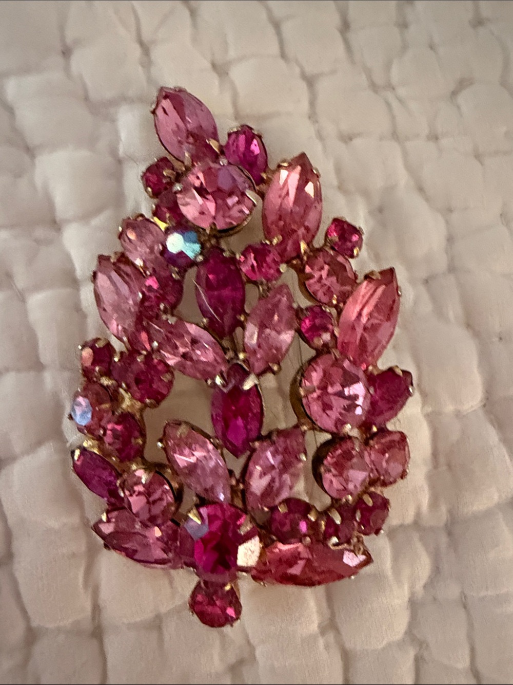 Vintage ‘Regency’ Pink Crystal Statement Brooch - Women's Jewelry